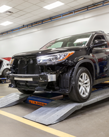 Toyota on vehicle lift | Toyota of Montgomery in Montgomery AL